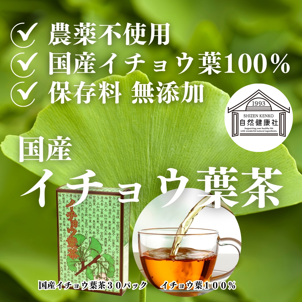 自然健康社の国産イチョウ葉茶